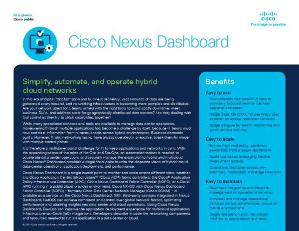 Cisco Nexus Dashboard – Comprehensive NetOps and Visibility