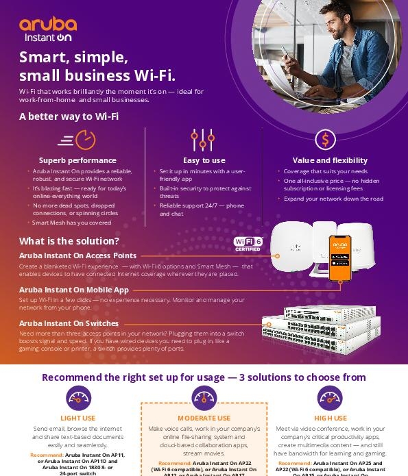 Aruba Instant On: Smart, simple, small business Wi-Fi